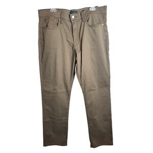 NWT Lucky Brand Brown Chino 223 Straight Leg Trousers Pants Men's Size 36x32
